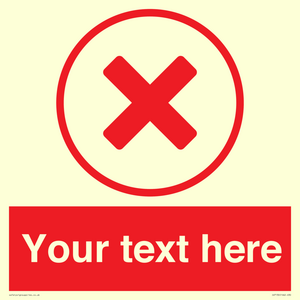 Custom red background, red cross in circle sign